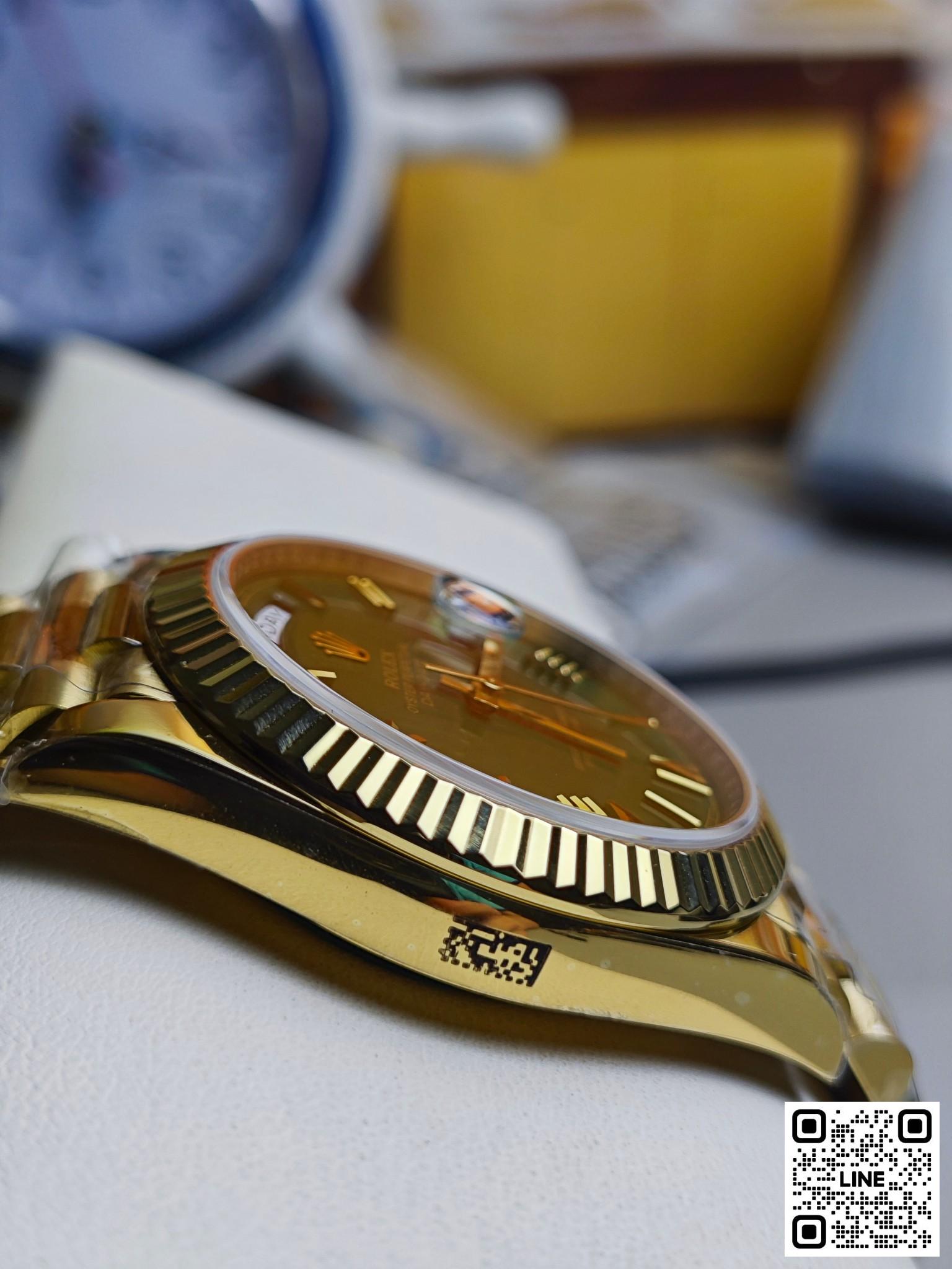 カテゴリ:<a href='/product.shtml?cid=667'>デイデイト</a> <br>RC工場 ロレックス デイデイト 40mm イエローゴールド グリーン 3255ムーブメント