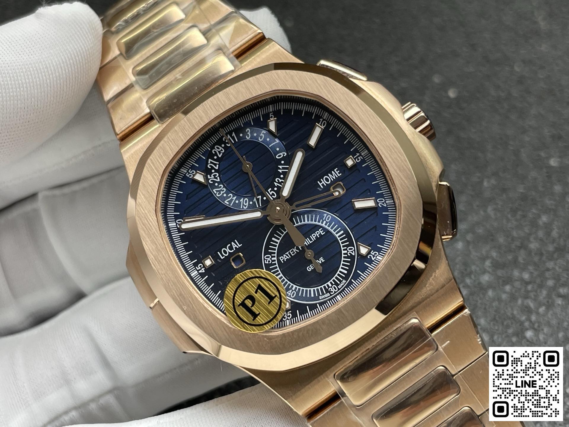 カテゴリ:<a href='/product.shtml?cid=686'>ノーチラス</a> <br>P1工場 パテックフィリップ ノーチラス 5990 ブルー ローズゴールド 40.5mm CH 28‑520ムーブメント