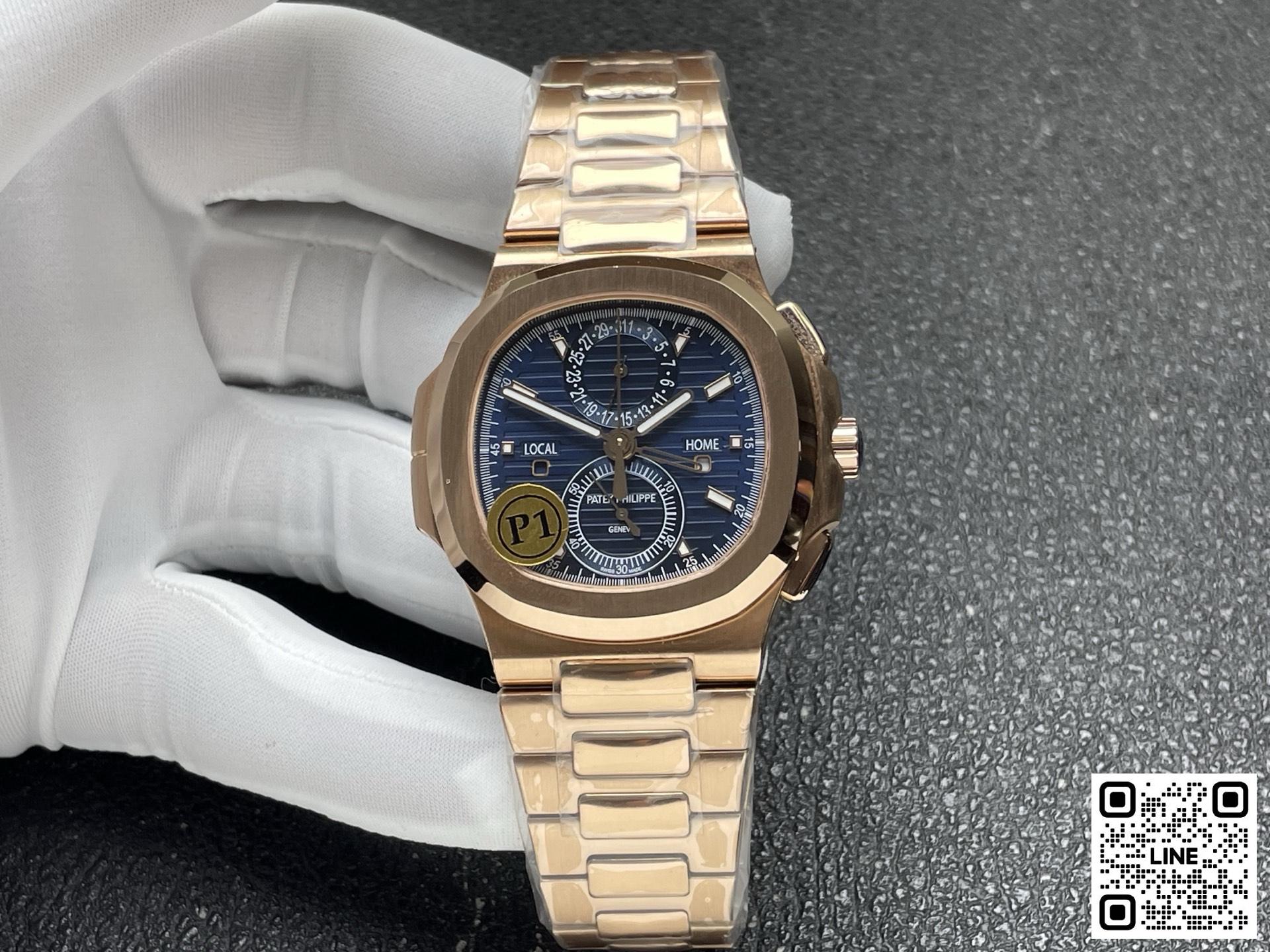 カテゴリ:<a href='/product.shtml?cid=686'>ノーチラス</a> <br>P1工場 パテックフィリップ ノーチラス 5990 ブルー ローズゴールド 40.5mm CH 28‑520ムーブメント