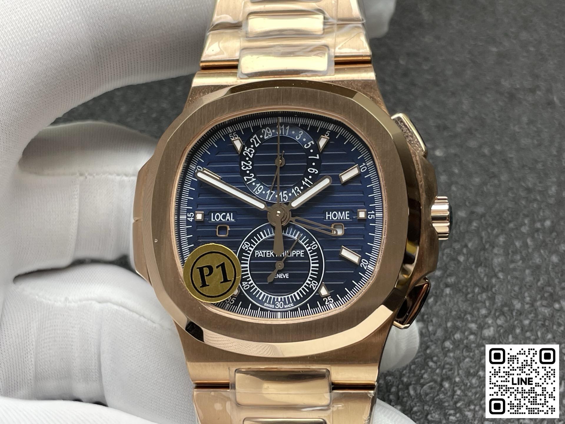 カテゴリ:<a href='/product.shtml?cid=686'>ノーチラス</a> <br>P1工場 パテックフィリップ ノーチラス 5990 ブルー ローズゴールド 40.5mm CH 28‑520ムーブメント